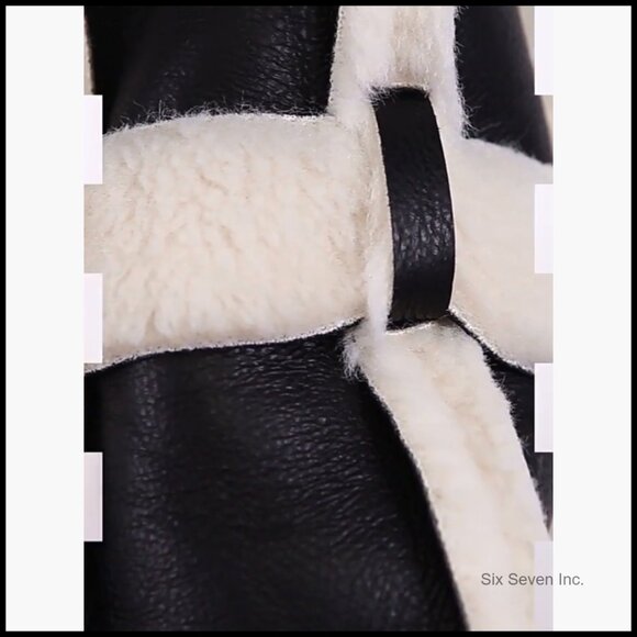 PU Leather Crop Jacket with Fleece Lining, Vintage Patchwork Style - Picture 7 of 7